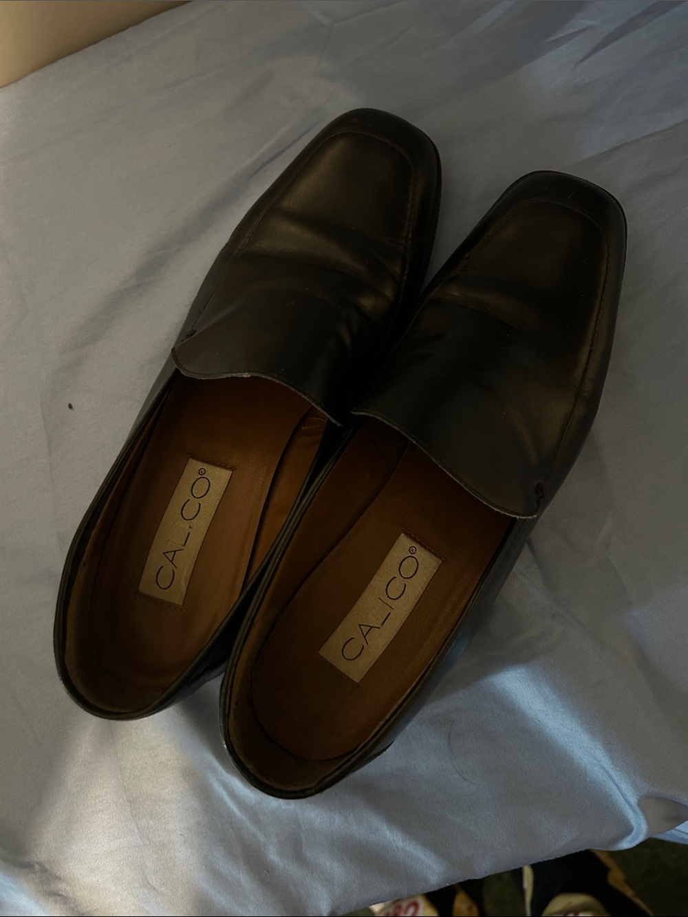 Calico Black Women's Leather Slip-On Loafers